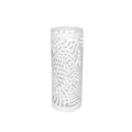 Porta Ombrelli in Metallo Jungle, Contenitore per Ombrelli con Vaschetta Scolapioggia e 1 Gancetto, 21*21*51 cm, Bianco