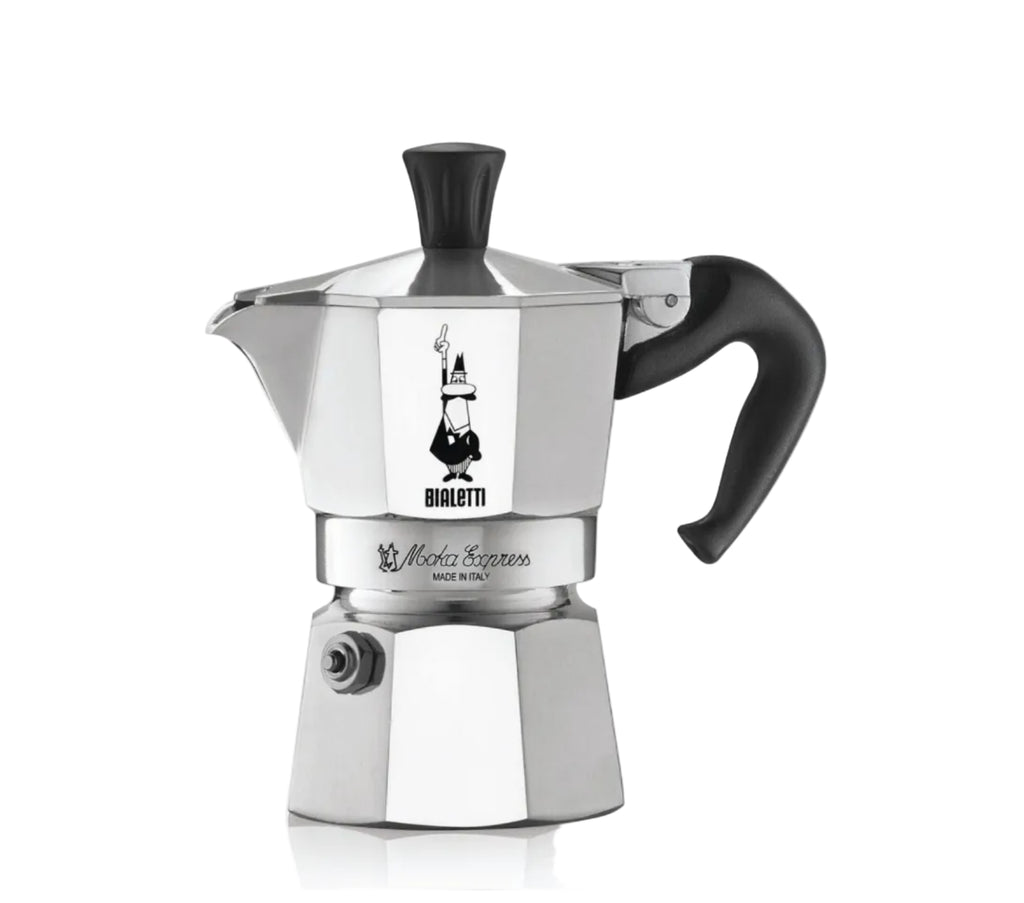Bialetti Moka Express Caffettiera, Manico Anti Scottatura, Non Adatta A Induzione, Alluminio, Argento, 3 Tazze (130 ml)