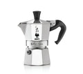 Bialetti Caffettiera Moka Express 4 Tazze, Manico Anti Scottatura, Non Adatta A Induzione, 4 Tazze (190 Ml), Alluminio, Argento,