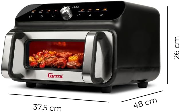 Girmi FG77 Ecofrit Grill Friggitrice e Griglia ad aria, 10 Litri, 2000 W, Funzione Barbecue