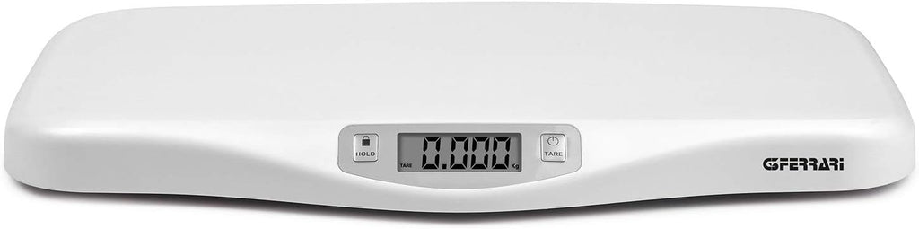 G3 Ferrari G30021 Crescobene Bilancia Pesa Bimbi, 5 gr/ 20 Kg, Display LCD, Funzione di blocco pesata, Bianco