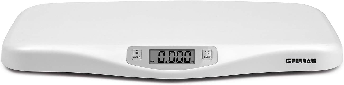 G3 Ferrari G30021 Crescobene Bilancia Pesa Bimbi, 5 gr/ 20 Kg, Display LCD, Funzione di blocco pesata, Bianco