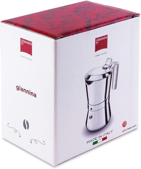 Giannini Caffettiera Giannina Restyling 3/1 tazza Acciaio inox Adatta all'induzione Made In Italy