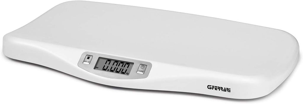 G3 Ferrari G30021 Crescobene Bilancia Pesa Bimbi, 5 gr/ 20 Kg, Display LCD, Funzione di blocco pesata, Bianco