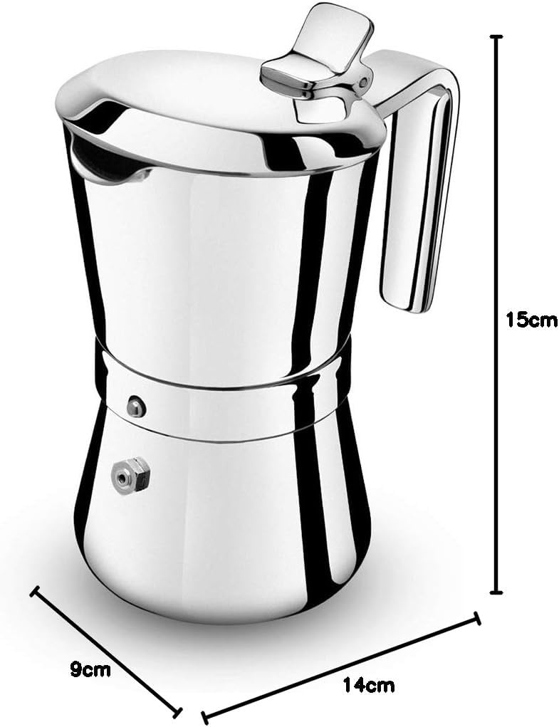 Giannini Caffettiera Giannina Restyling 3/1 tazza Acciaio inox Adatta all'induzione Made In Italy
