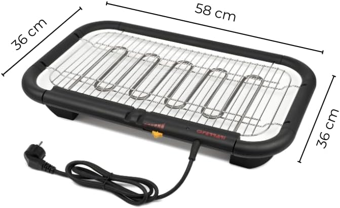 G3 Ferrari G10027 Galactic Grill Barbecue Griglia Elettrica XL, 2300 W, Regolazione temperatura, Griglia Inox, Vassoio porcellanato, Nero