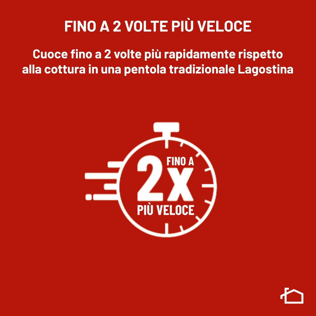 Lagostina Mia Pentola a Pressione 5 L in Acciaio Inox 18/10 Ø 22 cm, Pentola Induzione e Gas, Coperchio con Apertura Facilitata, Fondo a tre Strati, Lavabile in Lavastoviglie