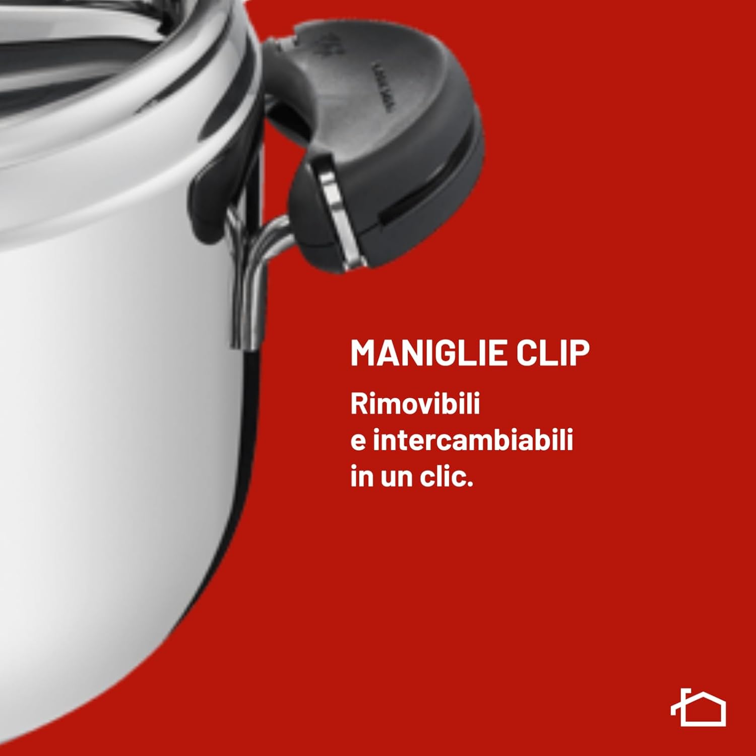 Lagostina Mia Pentola a Pressione 5 L in Acciaio Inox 18/10 Ø 22 cm, Pentola Induzione e Gas, Coperchio con Apertura Facilitata, Fondo a tre Strati, Lavabile in Lavastoviglie