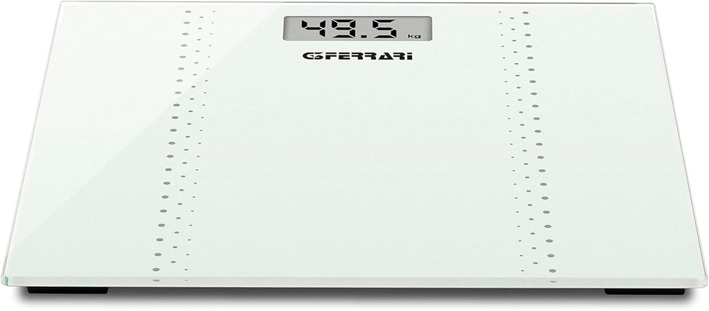 G3 Ferrari G30052 Bilancia Pesapersone Digitale "Fisik", 100 g / 150 kg, Vetro temperato, Bianca