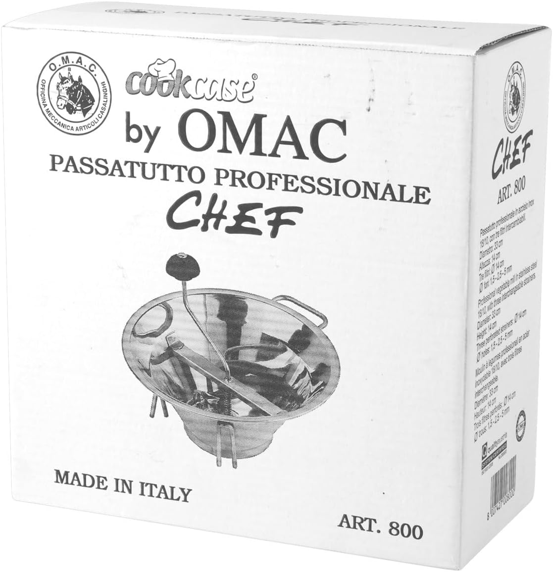 Cook Case By Omac Chef Passatutto Professionale, Acciaio