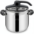 Lagostina Mia Pentola a Pressione 7 L in Acciaio Inox 18/10 Ø 22 cm, Pentola Induzione e Gas, Coperchio con Apertura Facilitata, Fondo a tre Strati, Lavabile in Lavastoviglie