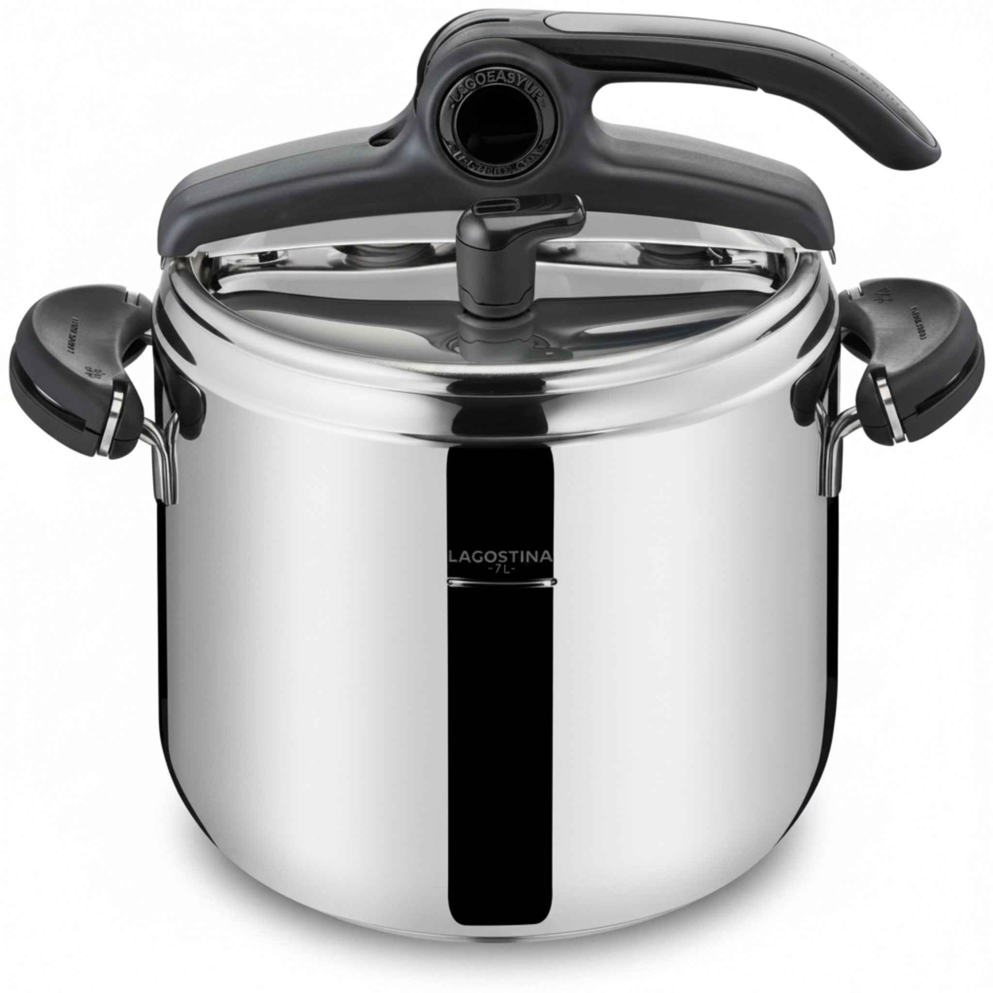 Lagostina Mia Pentola a Pressione 7 L in Acciaio Inox 18/10 Ø 22 cm, Pentola Induzione e Gas, Coperchio con Apertura Facilitata, Fondo a tre Strati, Lavabile in Lavastoviglie