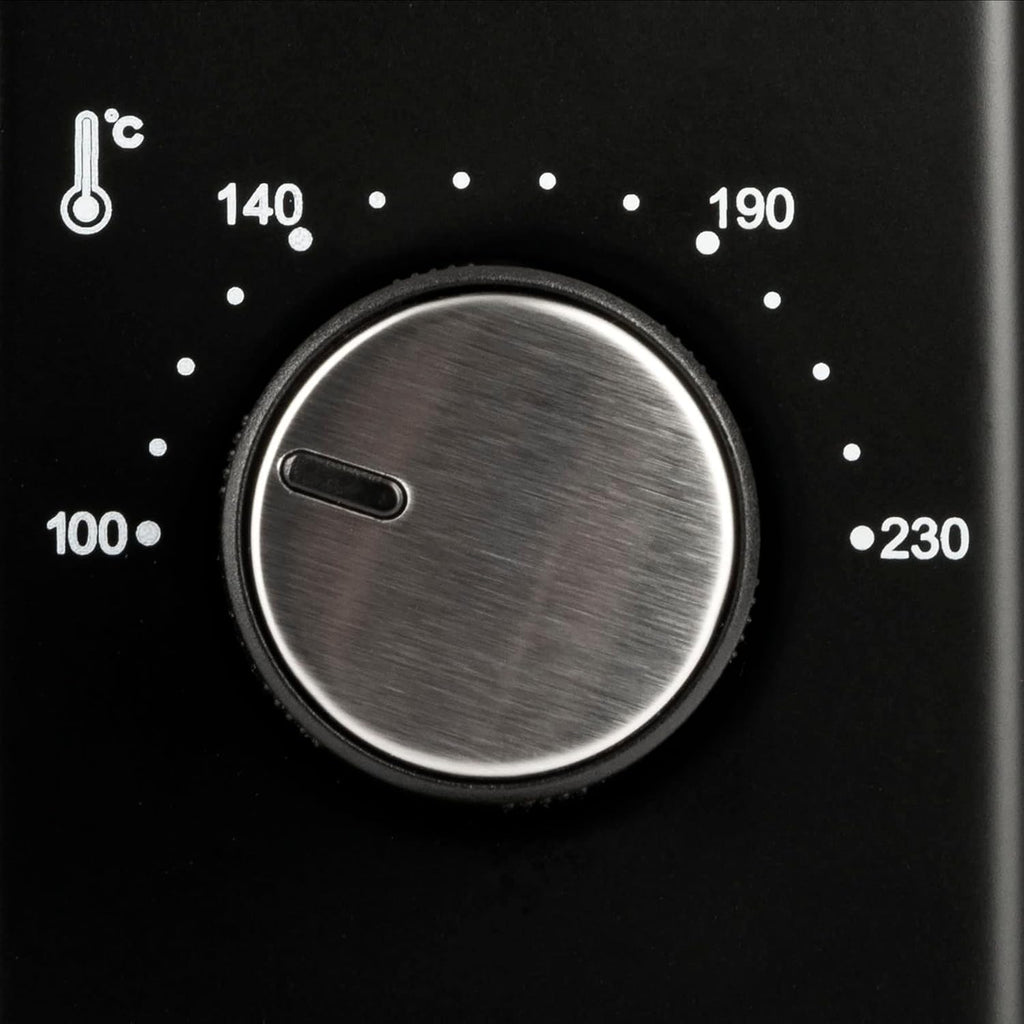Girmi FE10 Forno elettrico, 800 W, 10 Litri, Griglia INOX, Termostato Regolabile, Timer 60 min, Accesori inclusi, Nero/Rosso