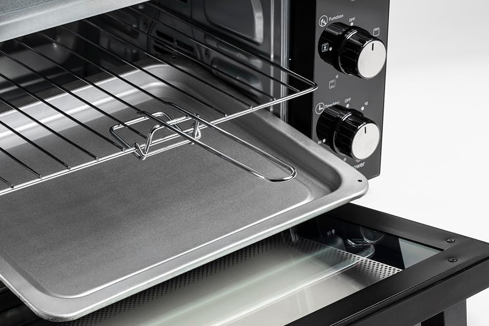 Melchioni Family | Forno Elettrico Ventilato DEVIL, Capacità 23 litri, 3 Modalità di Cottura, Timer da 60 Minuti, 1200W, Doppio Vetro, Luce Interna e Temperatura Fino a 230° C, 46 X 40 X 28 cm