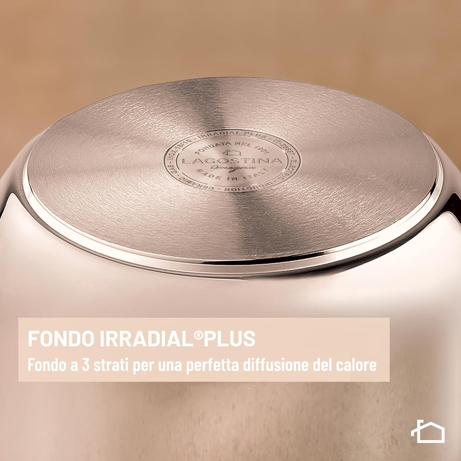 Lagostina Mia Pentola a Pressione 7 L in Acciaio Inox 18/10 Ø 22 cm, Pentola Induzione e Gas, Coperchio con Apertura Facilitata, Fondo a tre Strati, Lavabile in Lavastoviglie