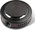 Girmi PE16 Fornello Elettrico, 500 W, Piastra in Ghisa 11cm, Spia di accensione, Piedini di appoggio, Regolazione Temperatura, Nero