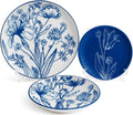 Today Home, Servizio piatti per 6 persone, 18 pezzi, Porcellana, Tulip Blu, Adatto: Microonde e Lavatoviglie