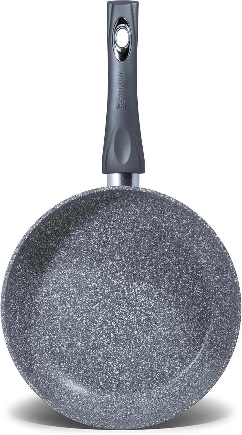 Aeternum, Madame Petravera 3.0, Tris Padelle 20/24/28 cm, Alluminio, Full Induction, Adatte all'induzione, Grigio Petravera