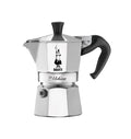 Bialetti Mokina Caffettiera Alluminio, Tazze 0,5, Alluminio, Argento/Nero, 13 x 6.5 x 12 cm